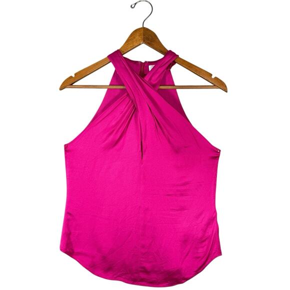 A.L.C. Fuchsia Silk Blend Halter Top Career Layering Date night | Women’s Size 2 - Picture 9 of 13